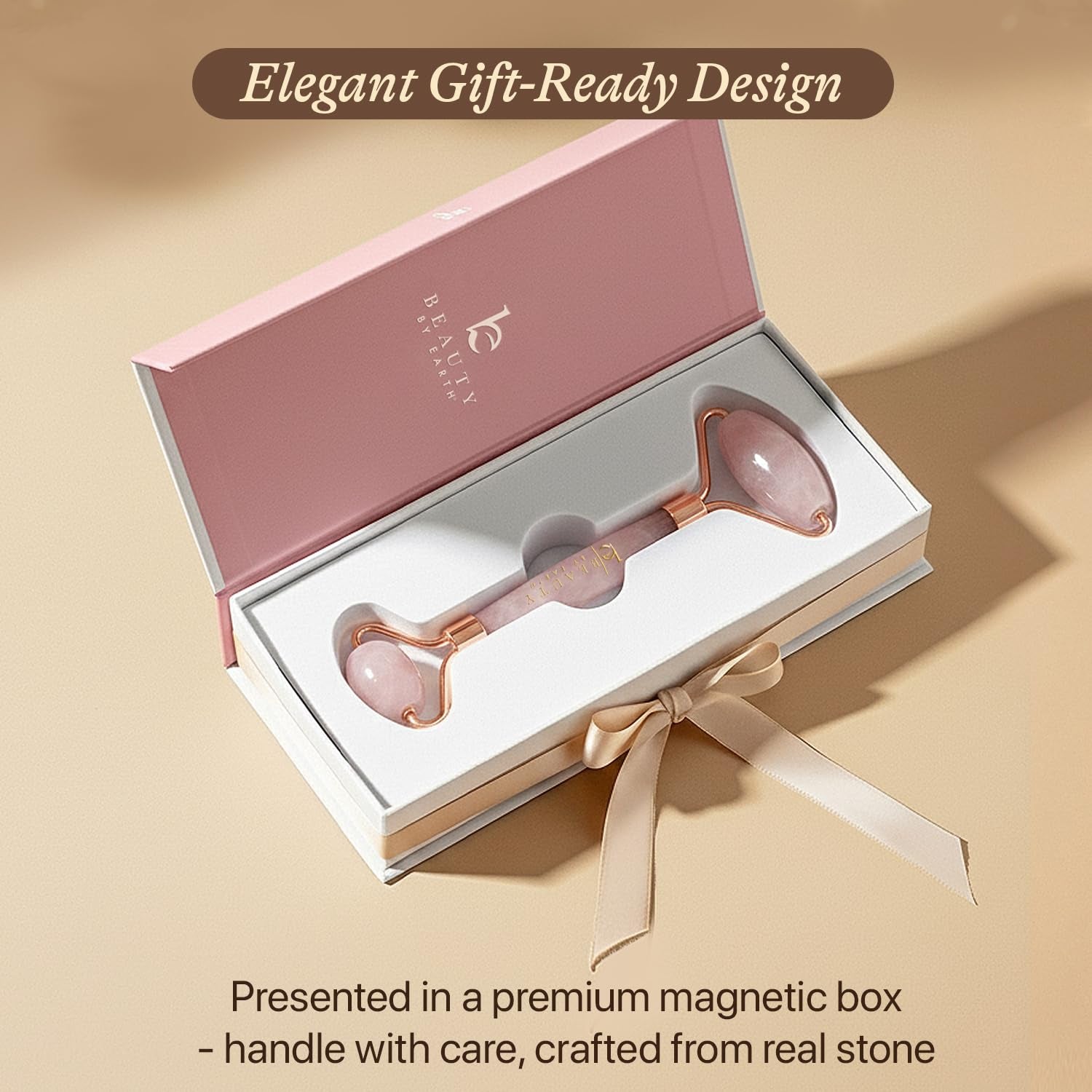 Rose Quartz Face Roller - Relaxation Gifts for Women, Skin Care Tools for Fine Lines and Wrinkles, Teenage Girl Gifts, Beauty Gift Ideas, Face Massager Tools, Facial Tool, Self Care Gift for Women
